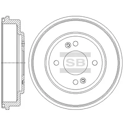 Барабан гальміний (кратно 2) Hyundai Getz (02-) (D=243.2mm) HI-Q Hi-Q (SANGSIN) SD1079 (фото 1)