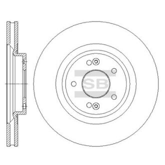 Диск тормозной (кратно 2) передний (вентилируемый) Santa Fe II (13-) (D=320.0mm) Hi-Q (SANGSIN) SD1091