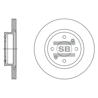 Диск гальмівний (кратно 2) передній (вентильований) Hyundai I10 (08-)(D=252.0mm) HI-Q Hi-Q (SANGSIN) SD1140 (фото 1)