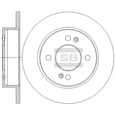 Диск гальмівний (кратно 2) задній Hyundai I10 (D=234.0mm) HI-Q Hi-Q (SANGSIN) SD1147 (фото 1)