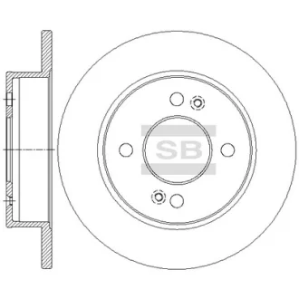 Диск тормозной (кратно 2) задний Hyundai I10 (D=234.0mm) Hi-Q (SANGSIN) SD1147