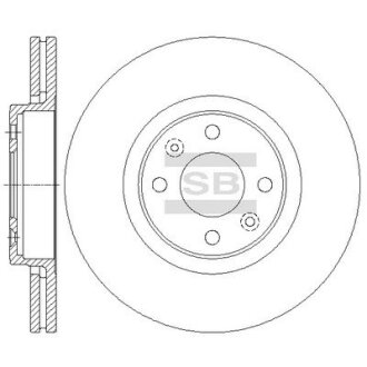 Диск гальмівний (кратно 2) передній (вентильований) Renault Megane II (D=280.0mm) HI-Q Hi-Q (SANGSIN) SD3065