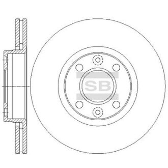 Диск тормозной (кратно 2) передний (вентилируемый) Renault Captur 0.9 (13-) (D=2 Hi-Q (SANGSIN) SD3069
