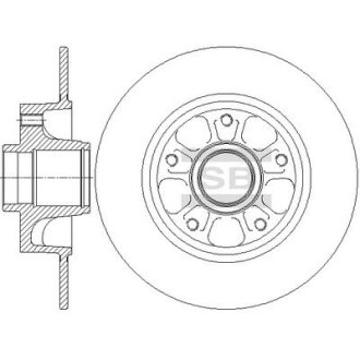 Диск гальмівний (кратно 2) задній Renault Fluence (10-) (D=260.0mm) HI-Q Hi-Q (SANGSIN) SD3070