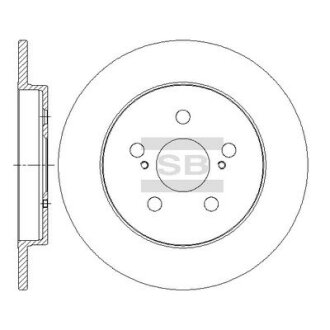 Диск гальмівний (кратно 2) задній Toyota Prius (09-) (D=259.0mm) HI-Q Hi-Q (SANGSIN) SD4060