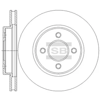 Диск гальмівний (кратно 2) передній (вентильований) Nissan Note E11 (06-) (D=259.7mm) HI-Q Hi-Q (SANGSIN) SD4253