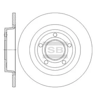 Диск гальмівний (кратно 2) задній Mazda 3 BK (03-) (D=279.9mm)  HI-Q Hi-Q (SANGSIN) SD4427