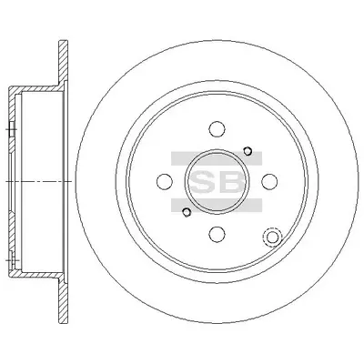 Диск тормозной (кратно 2) задний Toyota Corolla (-08) (D=269.0mm) Hi-Q (SANGSIN) SD4698 (фото 1)