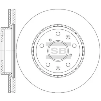 Диск гальмівний (кратно 2) передній (вентильований) Suzuki SX4 (06-) (D=279.6mm) HI-Q Hi-Q (SANGSIN) SD4811