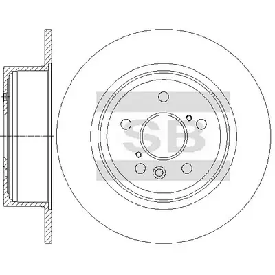 Диск гальмівний (кратно 2) задній Toyota Highlander (07-) (D=309.0mm) HI-Q Hi-Q (SANGSIN) SD4910 (фото 1)