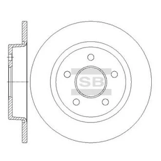Диск гальмівний (кратно 2) задній Ford Focus C-MAX (03-) (D=264.8mm)  HI-Q Hi-Q (SANGSIN) SD5307
