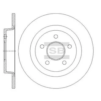 Диск гальмівний (кратно 2) задній Ford Focus II DA (04-) (D=279.9mm) HI-Q Hi-Q (SANGSIN) SD5309