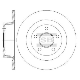 Диск гальмівний (кратно 2) задній Transit Connect (02-) (D=277.8mm) HI-Q Hi-Q (SANGSIN) SD5310