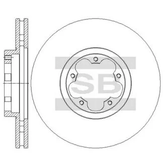 Диск тормозной (кратно 2) передний (вентилируемый) Ford Transit RWD (06-) (D=300 Hi-Q (SANGSIN) SD5311