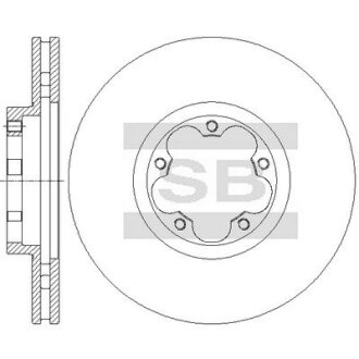 Диск тормозной (кратно 2) передний (вентилируемый) Transit (06-) (D=300.0mm) Hi-Q (SANGSIN) SD5312