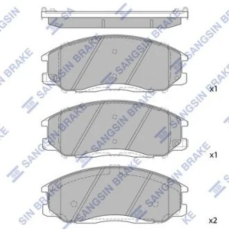 Колодки гальмівні Santa Fe (00-) перед (58101-26A00)  Sangsin Hi-Q (SANGSIN) SP1115