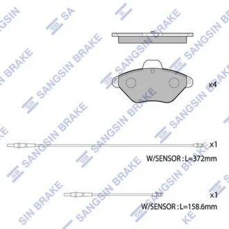 Колодки тормозные передние Citroen Xantia Hi-Q (SANGSIN) SP1253