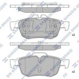 Комплект тормозных колодок из 4 шт. дисков Hi-Q (SANGSIN) SP1396