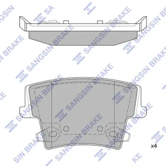 Колодки гальмівні задні (дискові) Chrysler 300 (11-), Dodge Charger (11-) HI-Q Hi-Q (SANGSIN) SP1508