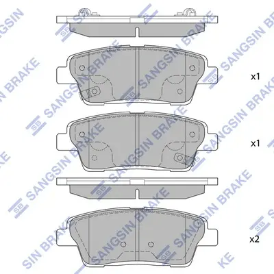 Колодки гальмівні задні Hyundai Genesis (12-), KIA K9 (12-) HI-Q Hi-Q (SANGSIN) SP1546 (фото 1)