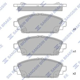 Колодки тормозные передние Honda ACCORD VII (CG,CK) (-02), Civic (02-) Hi-Q (SANGSIN) SP1572