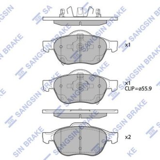 Колодки тормозные передние Toyota Avensis (-09) Hi-Q (SANGSIN) SP1574