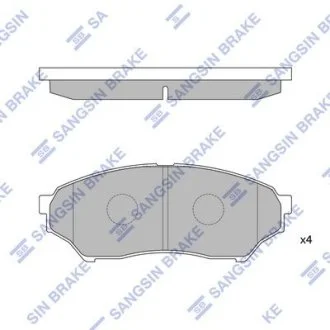 Колодки тормозные дисковые (комплект 4 шт.) Hi-Q (SANGSIN) SP1585