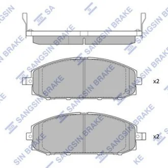 Колодки тормозные передние Nissan Patrol V (Y61) (-11) Hi-Q (SANGSIN) SP1599