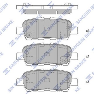 Колодки тормозные дисковые (комплект 4 шт.) Hi-Q (SANGSIN) SP1637