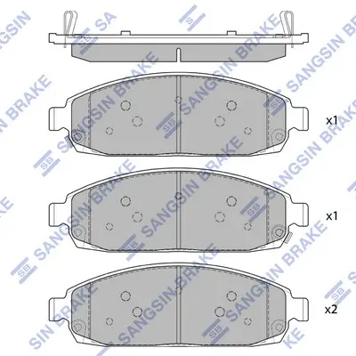 Колодки гальмівні передні Jeep Grand Cherokee (05-) HI-Q Hi-Q (SANGSIN) SP1676 (фото 1)