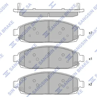 Колодки гальмівні передні Jeep Grand Cherokee (05-) HI-Q Hi-Q (SANGSIN) SP1676