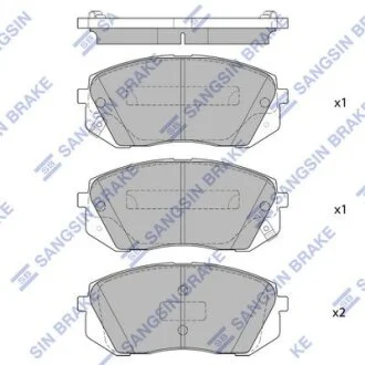 Колодки гальмівні передні Hyundai Sonata (LF) 17INCH (14-) HI-Q Hi-Q (SANGSIN) SP1683
