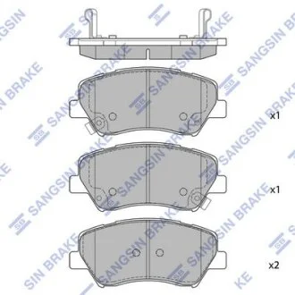 Колодки тормозные передние Renault Fluence (10-), Megane III (09-), Scenic III (Hi-Q (SANGSIN) SP1687