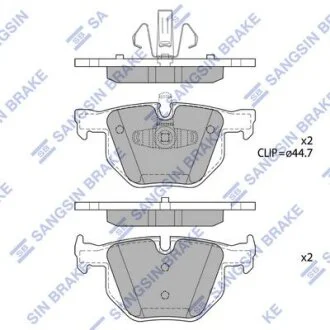 Колодки гальмівні задні (дискові) BMW 3 (E90) (05-)  HI-Q Hi-Q (SANGSIN) SP1696