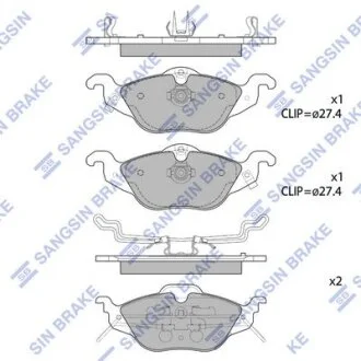 Колодки гальмівні передні Opel Astra G (-04) HI-Q Hi-Q (SANGSIN) SP1738