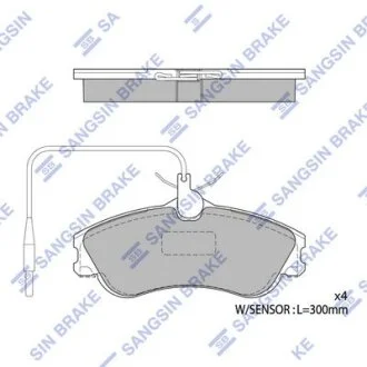 Колодки гальмівні передні Citroen Berlingo (MF) (-02), Xsara (-00), Peugeot 306 (-02), Partner (-08)  HI-Q Hi-Q (SANGSIN) SP1743