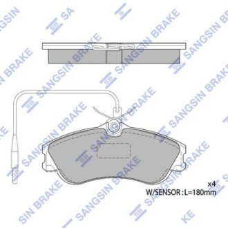 Колодки тормозные передние Citroen Xsara, Picasso (99-), Peugeot 206 (00-) Hi-Q (SANGSIN) SP1743A