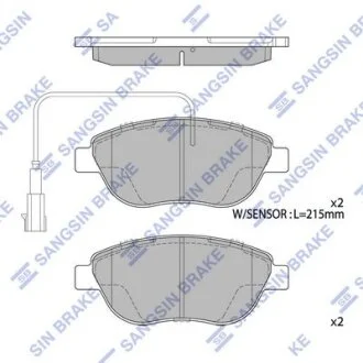Колодки гальмівні передні Fiat Liana (07-), Punto (05-), Fiat 500 (08-)  HI-Q Hi-Q (SANGSIN) SP1746