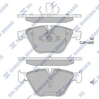 Колодки тормозные передние BMW 5 (F07, F10, F18) (10-), 6 (F12, F13) (11-), 7 (F Hi-Q (SANGSIN) SP1821
