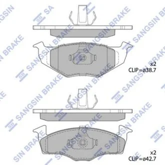 Колодки гальмівні передні Skoda Fabia (07-), VW Fox (05-), Polo (-99)  HI-Q Hi-Q (SANGSIN) SP1857