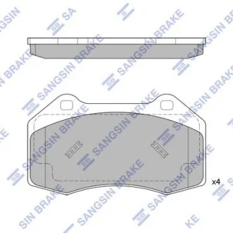 Колодки тормозные передние Renault Clio III (06-), Megane II, III Hi-Q (SANGSIN) SP1877