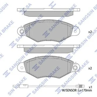 Колодки гальмівні передні Hyundai Starex (16-)  HI-Q Hi-Q (SANGSIN) SP1890