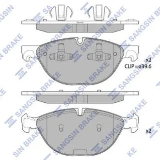 Колодки тормозные передние BMW X5 (E70) (07-), X6 (E71,E72) (08-) Hi-Q (SANGSIN) SP1924
