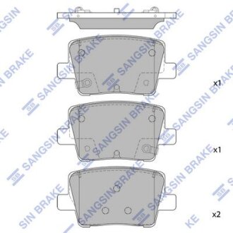 Колодки тормозные задние (дисковые) Kia K9 (RJ) (18-) Hi-Q (SANGSIN) SP1925