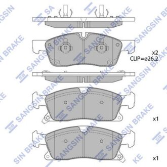 Колодки тормозные передние Dodge Durango (11-), Jeep Grand Cherokee (10-) Hi-Q (SANGSIN) SP1945