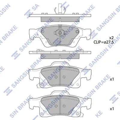 Колодки гальмівні задні Dodge Durango (-20), Jeep Grand Cherokee IV (WK,WK2) (11-) HI-Q Hi-Q (SANGSIN) SP1946 (фото 1)