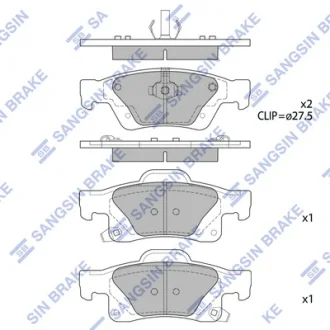 Колодки гальмівні задні Dodge Durango (-20), Jeep Grand Cherokee IV (WK,WK2) (11-) HI-Q Hi-Q (SANGSIN) SP1946