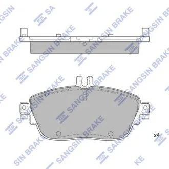 Колодки тормозные передние MB A180 (W176) (12-), B180 (12-), B200 (12-) Hi-Q (SANGSIN) SP1966