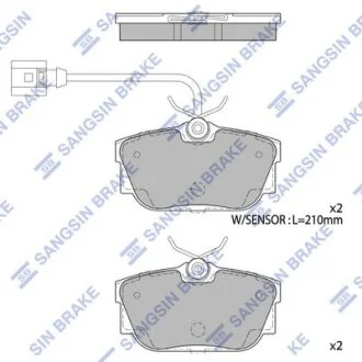 Колодки тормозные задние Ford Galaxy (WGR) (-06), VW Sharan (7M9,7M9,7M6) (-10) Hi-Q (SANGSIN) SP1984A