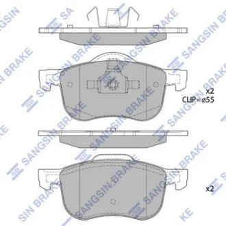 Колодки тормозные передние Volvo S60 (-10), S80 (-06), V70 (05-) Hi-Q (SANGSIN) SP2122